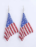 Stylish Sequin USA Flag Pendant Hook Earring 8ZA6JER193L