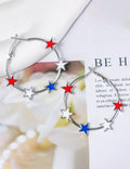 Stylish USA Flag Star Shape Hoop Earrings 8ZA6JER196L