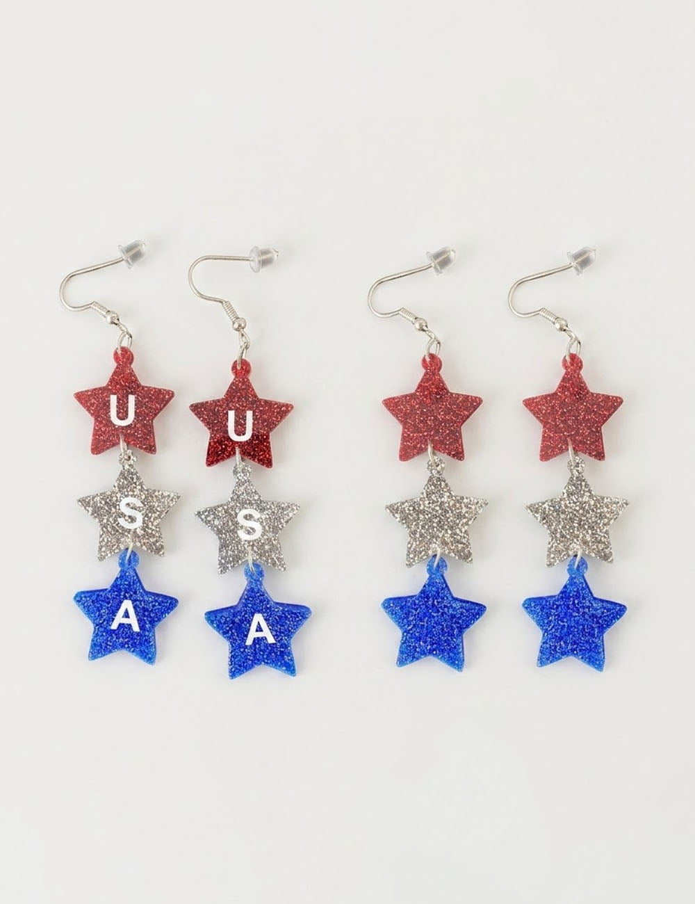 Trendy Glitter Star Pendant Dangle Earrings 8ZA6JER198L