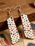 Stylish Star Pattern Irregular Wooden Pendant Hook Earrings 8ZA6JER302L