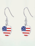Stylish USA Flag Cross Pendant Hook Earrings 8ZA6JER303L