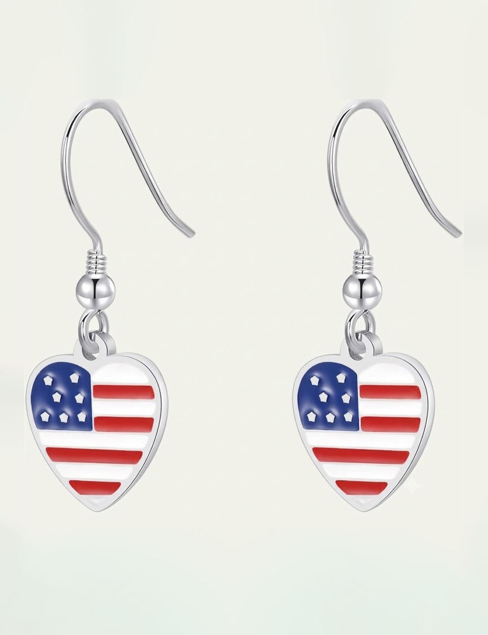 Stylish USA Flag Cross Pendant Hook Earrings 8ZA6JER303L