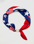 Stylish USA Flag Pearl Statement Scarf Necklace 8ZA6JNC277T