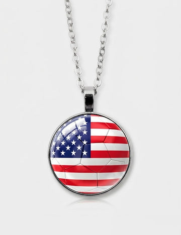 Stylish Country Flag Football Shape Pendant Necklace 8ZA6JNC279T