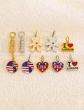 Stylish Gold Plated USA Flag Disc Pendant Keychain 8ZA6JNC280T