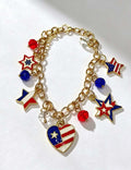 Retro USA Flag Hat Pendant Tassel Necklace 8ZA6JNC289L