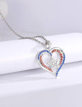 Minimalist Star Pandant Heart Frame Rhinestone Necklace 8ZA6JNC291L