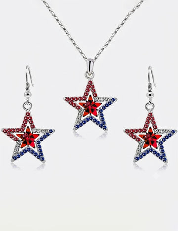 Fashion Star Pendant Zirconia Hollow Chain Necklace 8ZA6JNC292L