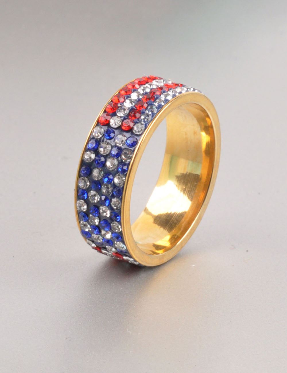 Stylish Stainless Steel Rhinestons Ring 8ZA6JRG202T