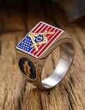 Vintage USA Flag Polished Surface Ring 8ZA6JRG204T