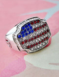 Stylish Chunky Sparkling Zirconia Wide Ring 8ZA6JRG206T