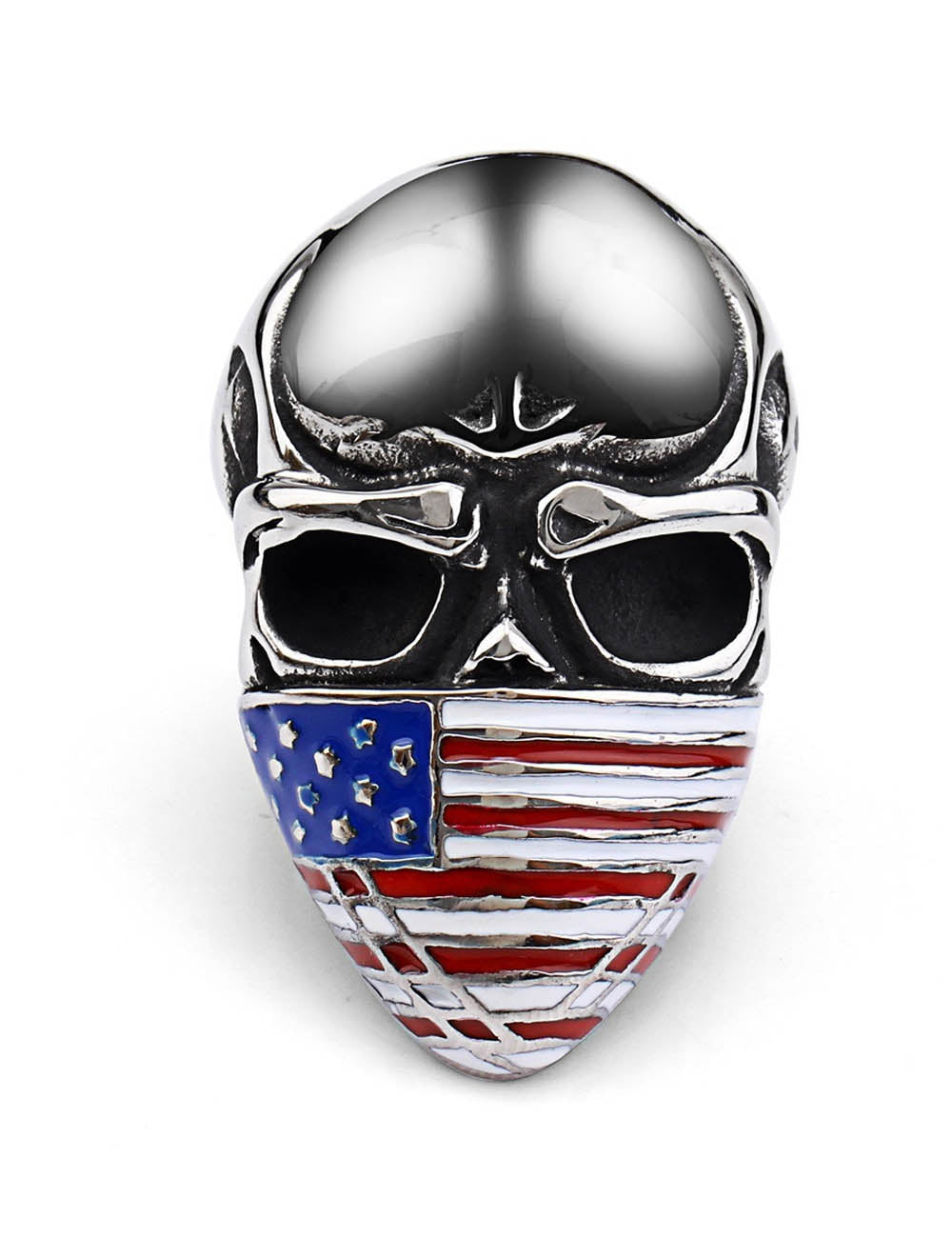 Retro Human Skeleton Style USA Flag Ring 8ZA6JRG209T