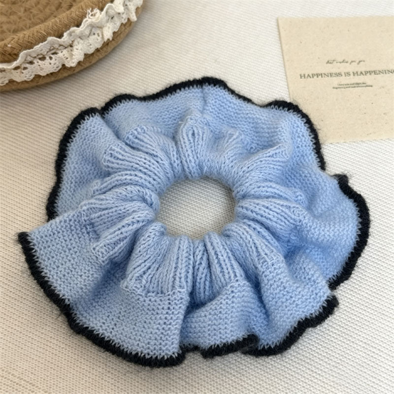 Chic Color Block Handmade Knit Scrunchies 6W6HSR382