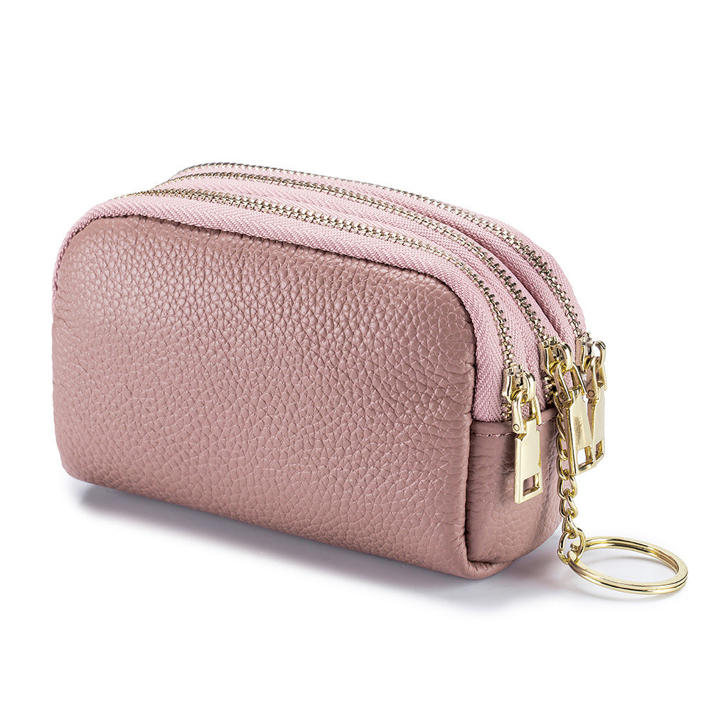 Cute Double Zipper Mini Leather Coin Purse 6W10BWB302