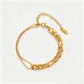 Simple Gold Four-Lear Clover Pendant Bracelet 6W6JBR515