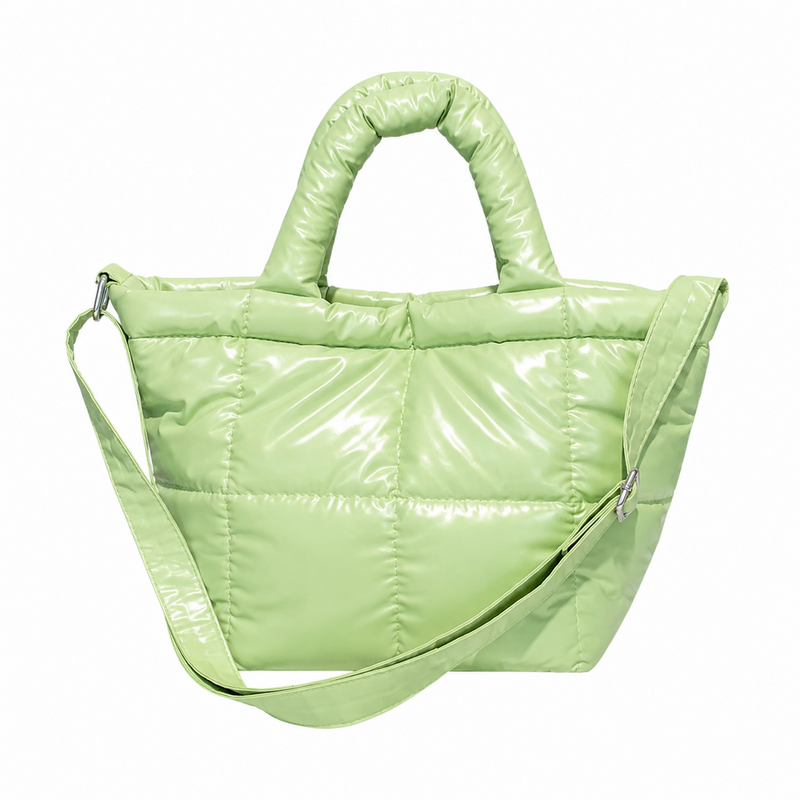 Shiny Solid Color Puffer Crossbody Bag 6W10BBG1806