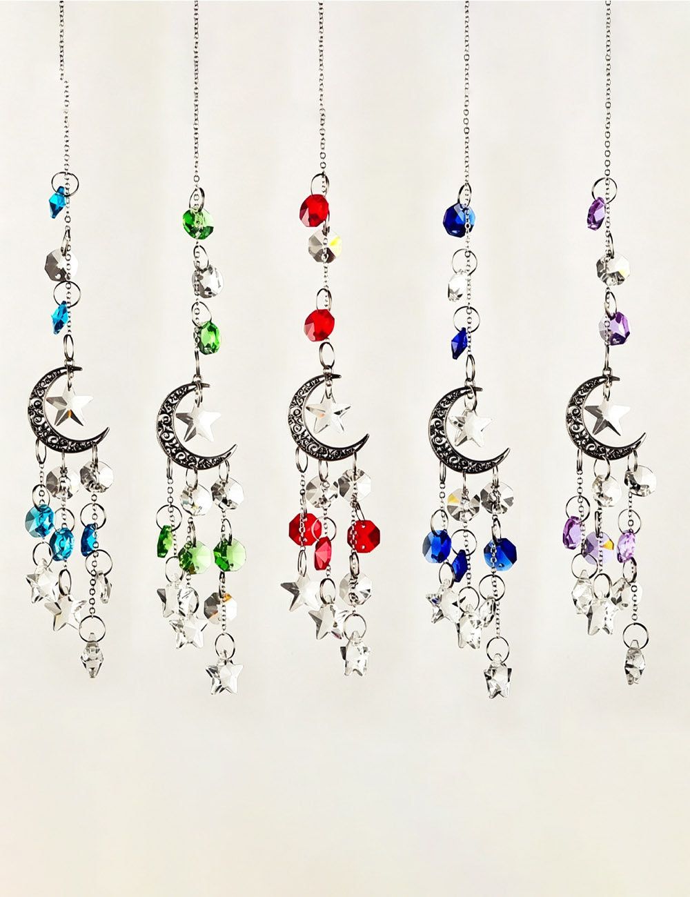 Metal Moon Star Crystal Tassel Suncatchers MK2CZAS6H7HLS63