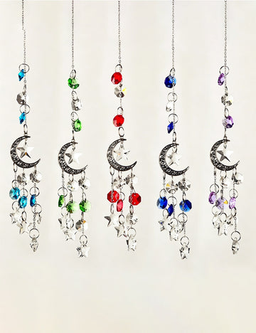 Metal Moon Star Crystal Tassel Suncatchers MK2CZAS6H7HLS63
