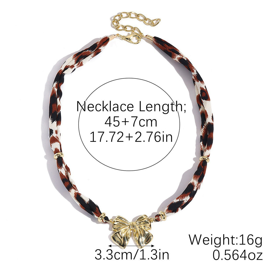 Elegant Shell Starfish Pendant Silk Scarf Necklace 6W6JNC1006
