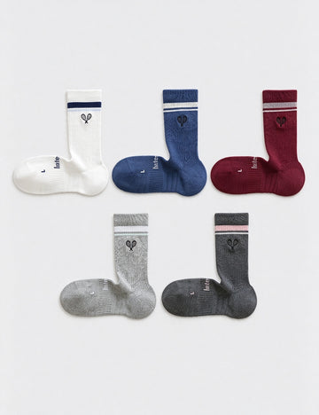Simple Color Block Heart Embroidery Knit Socks 6W8FSO1006