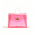 Cute Solid Color Square Jelly Clear Tote Bag 6W10BBG2117