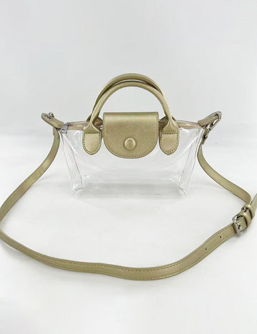 Trendy Clear Dumpling Color Contrast Crossbody Bag 6W10BBG2121