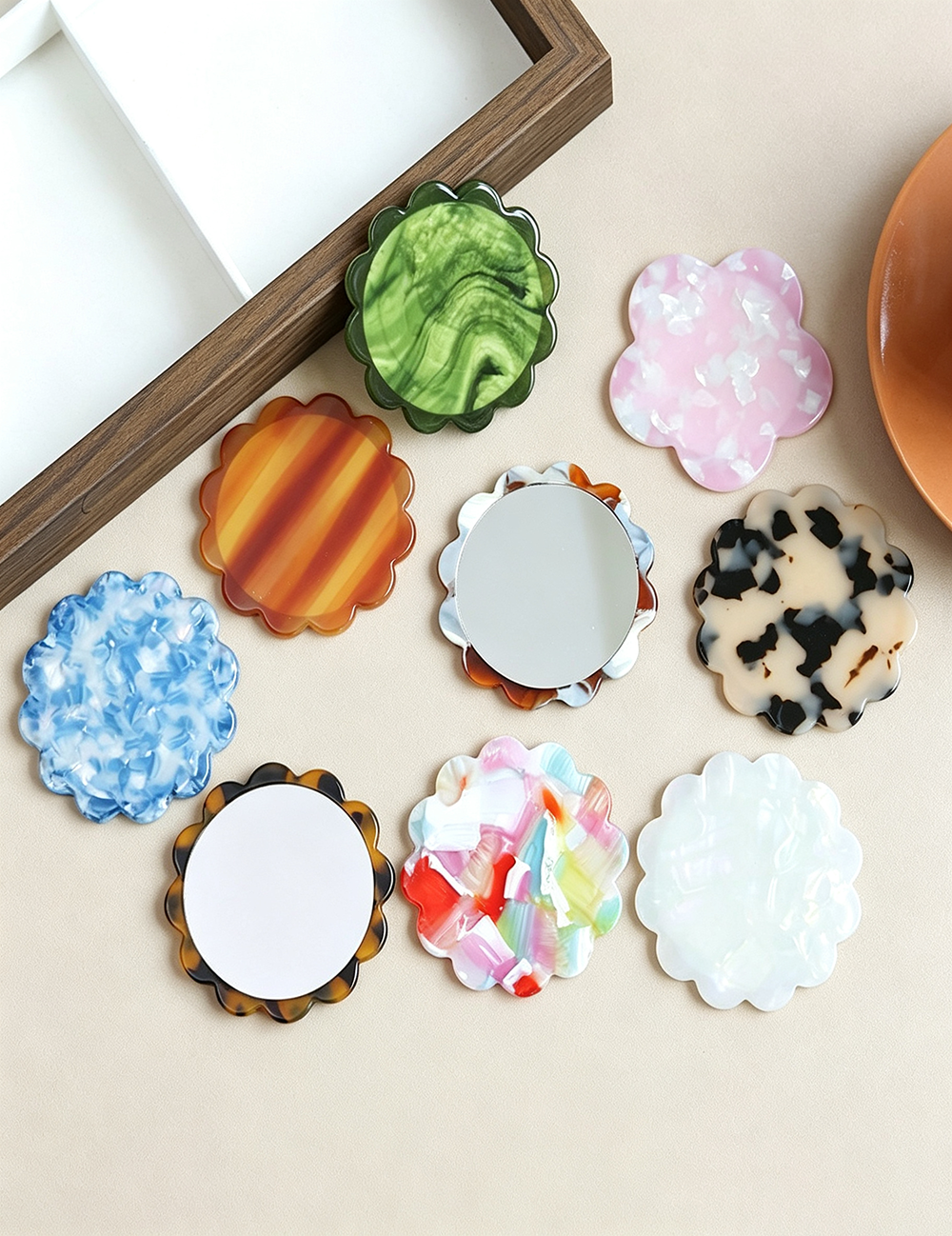 Cute Sunflower Round Portable - DippedShop Wholesale - #0099