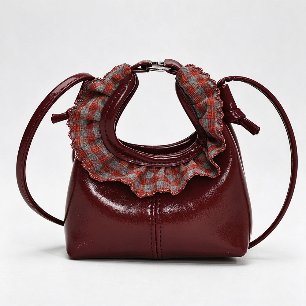 Cute Plaid Ruffle Trim Mini - DippedShop Wholesale - #0883