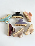 Classic Color Block Acetate Hair Claws 6W6HCP1226