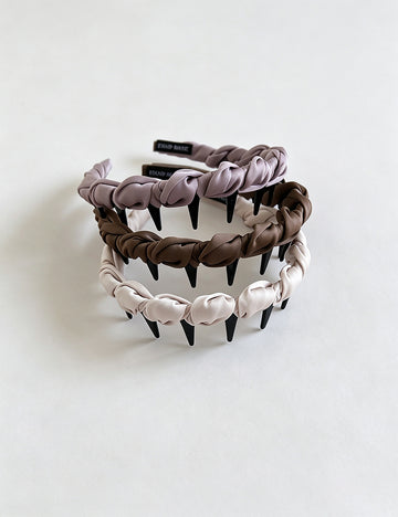 Elegant Satin Twisted Non-Slip Headband with Teeth 6W6HBD371