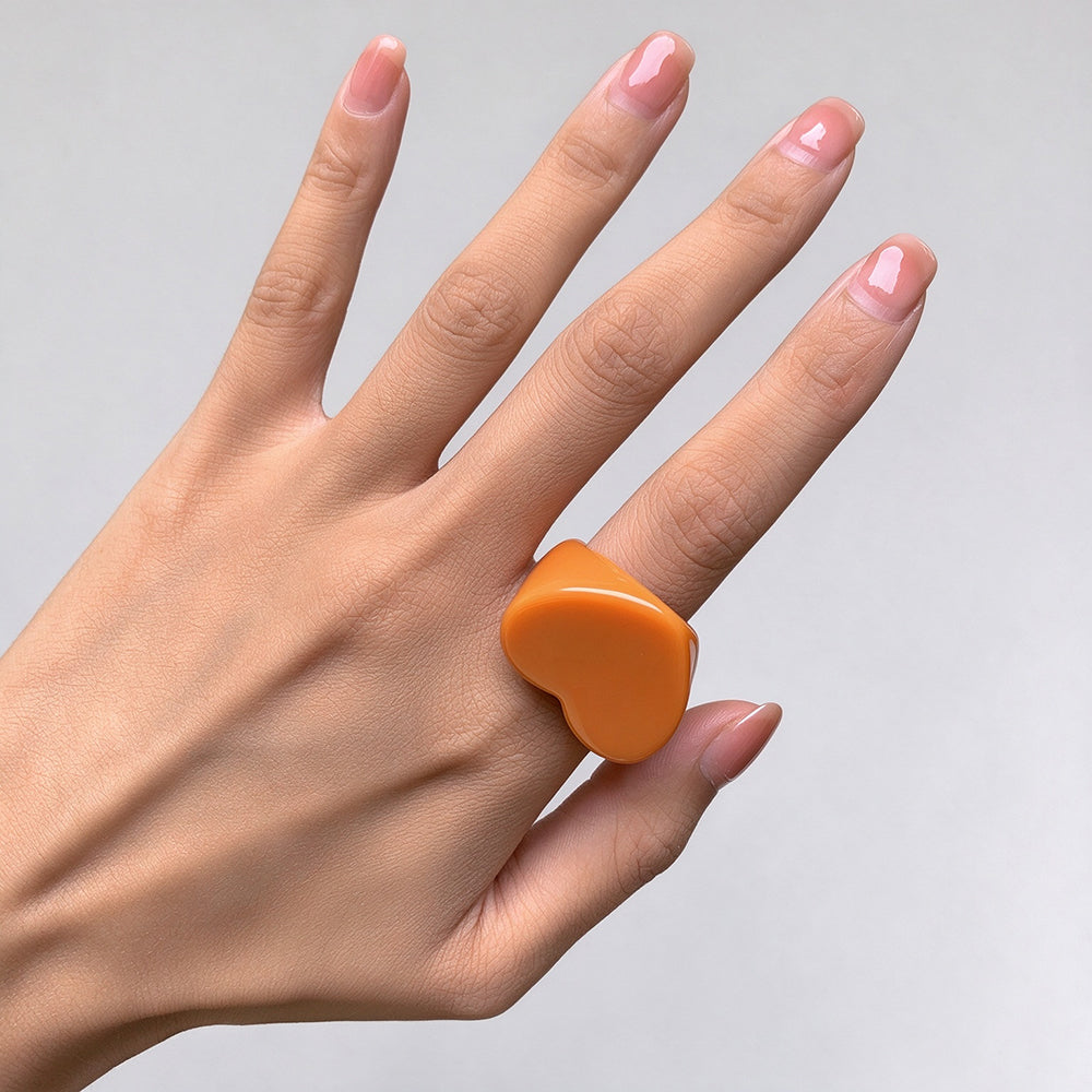 Resin Heart Ring - DippedShop Wholesale - #8659