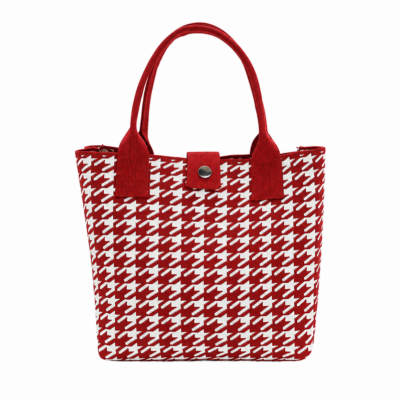 Vintgae Plaid Large Capacity Knit Tote Bag 6W10BBG1813