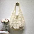 Casual Solid Color Hollow Beach Tote Bag 6W10BBG1779