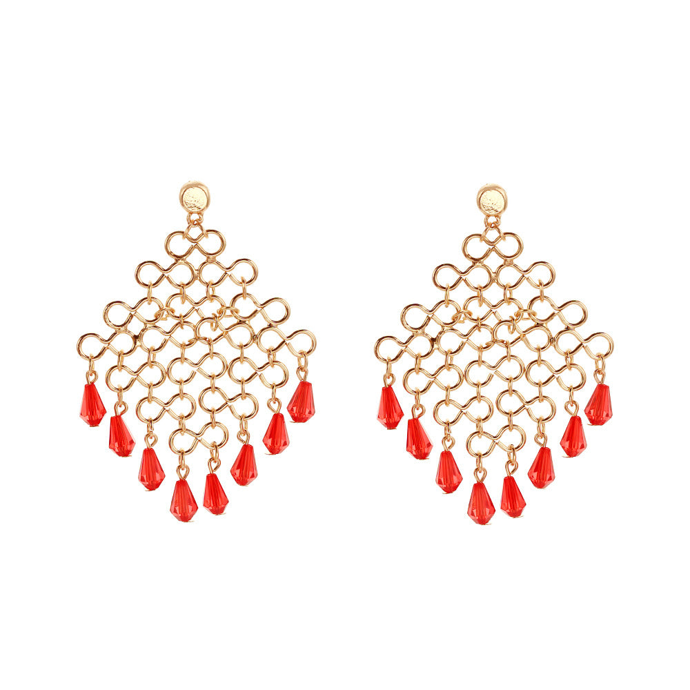 Boho Resin Bead Tassel Earrings - DippedShop Wholesale - #8979