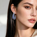 C-Shaped Zirconia Stud Earrings - DippedShop Wholesale - #9011