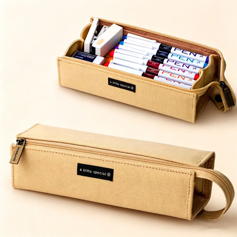 Minimalist Solid Color Pencil Case with Handle 6S10BOB1062