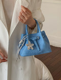 Solid Color Suede Belt Buckle Handbag 6W10BBG1376