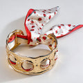 Chunky Gold Hammered Hollow Cuff Scarf Bracelet 6W6JBR746