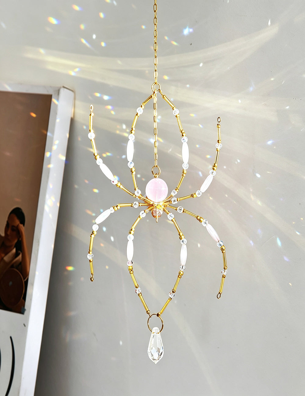 Spooky Spider Crystal Sun Catcher Wind Chime 6H7HLS203