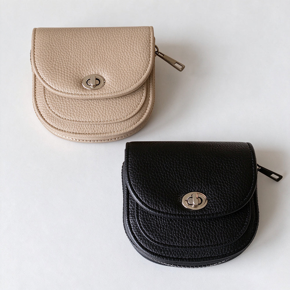 Elegant Zip Solid Color Leather Short Wallet 6W10BWB361