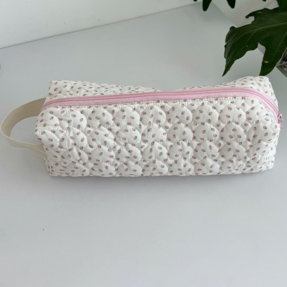 Strawberry Quilted Cosmetic Bag - DippedShop Wholesale - #9219