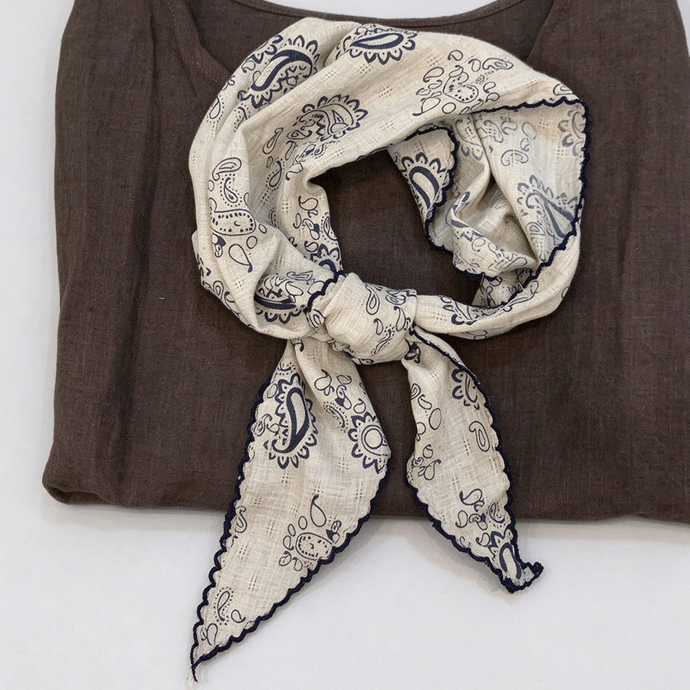 Retro Color Block Paisley Print Triangle Scarf 6W6NSC224