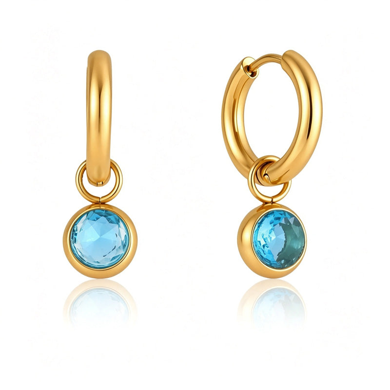 Trendy Cubic Zirconia Teardrop Dangle Hoop Earrings 6W6JER599