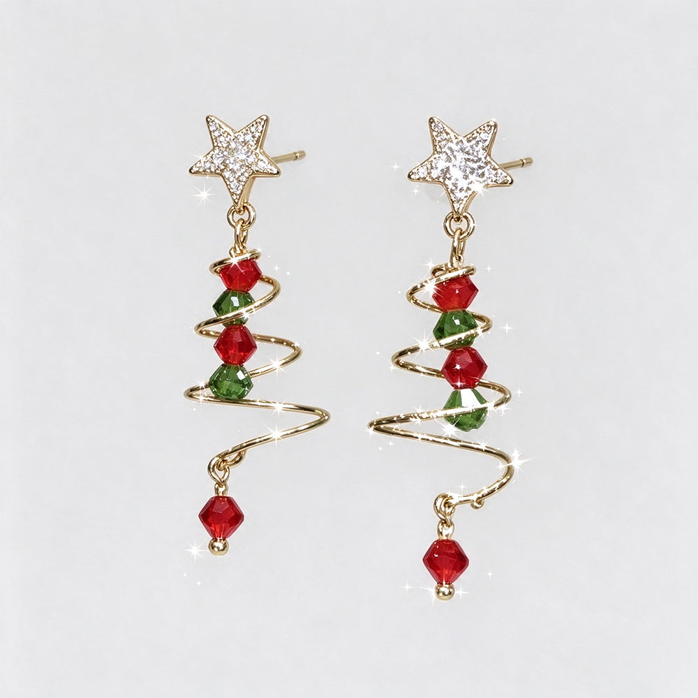 Christmas Tree Drop Earrings - DippedShop Wholesale - #7011