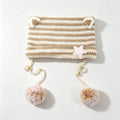 Cute Striped Cat Ear Beanie Hat With Pompoms 6W6HAT524