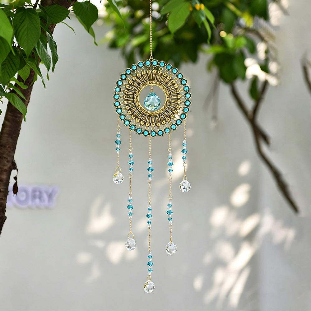 Multicolor Large Flower Wreath Crystal Sun Catcher 6H7HLS207