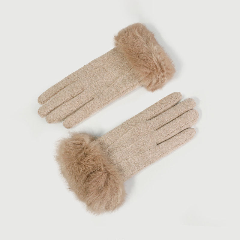 Faux Fur Touchscreen Gloves - DippedShop Wholesale - #4019