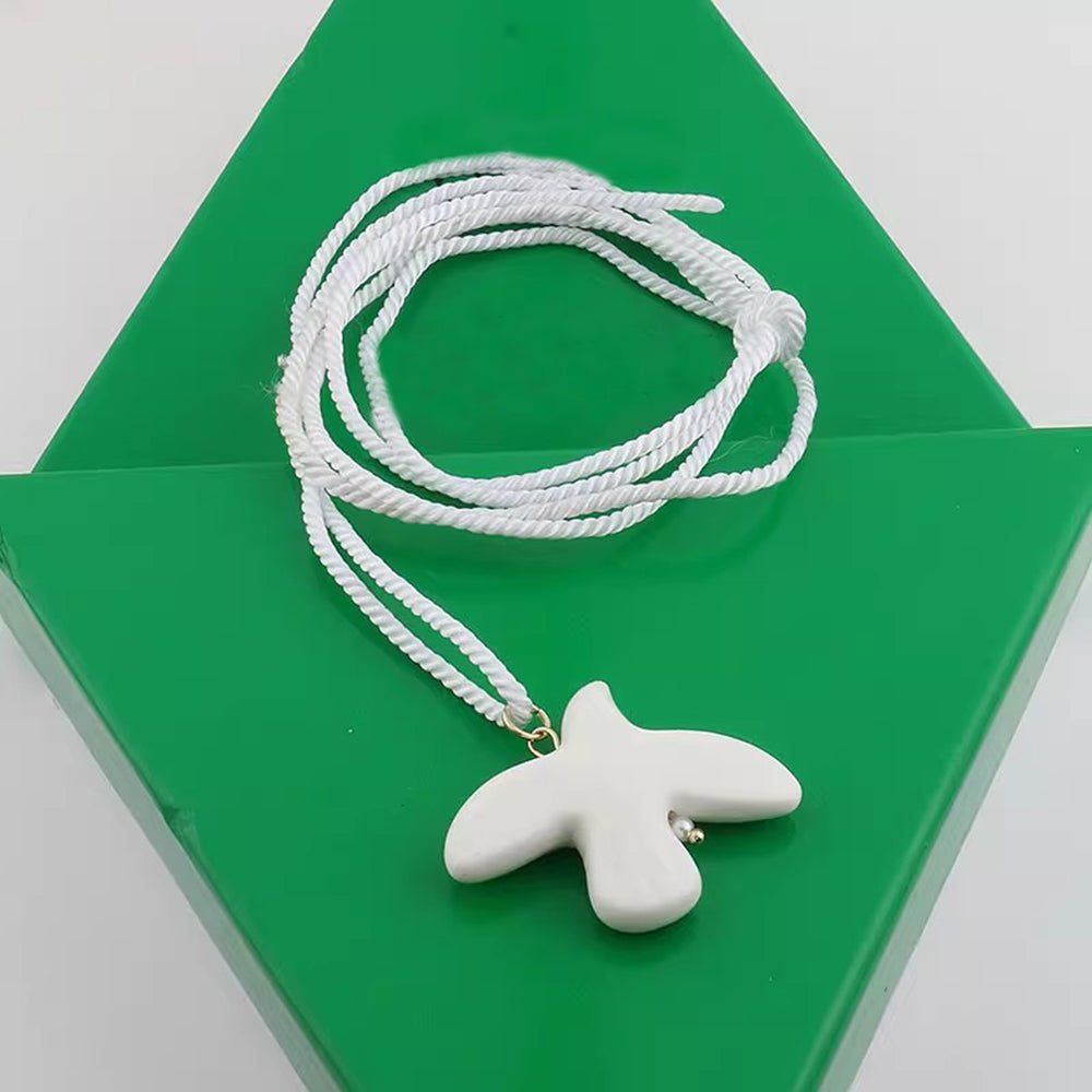 Ceramic Dove Pendant Necklace - DippedShop Wholesale - #8611