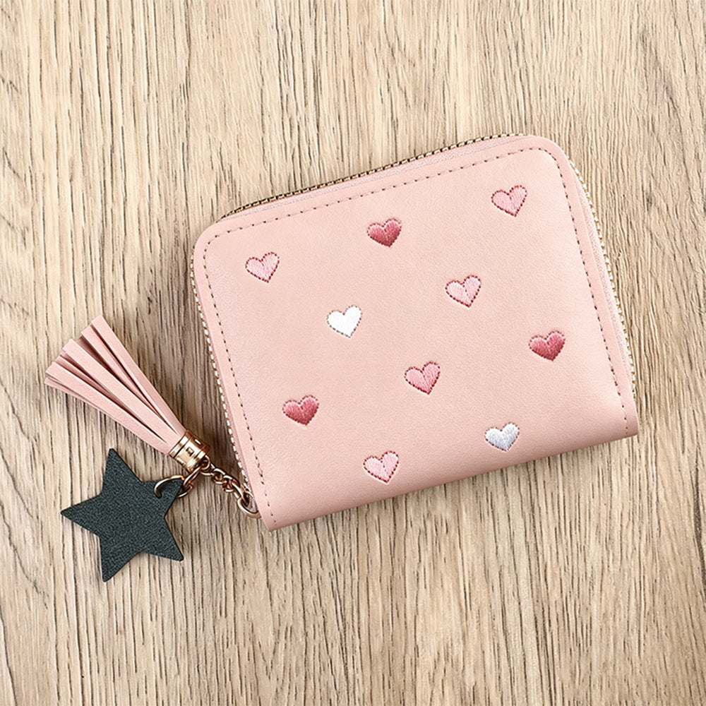 Heart Embroidery Coin Purse - DippedShop Wholesale - #2419