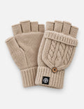 Simple Solid Color Fingerless Convertible Mittens Gloves 6W6GLO77